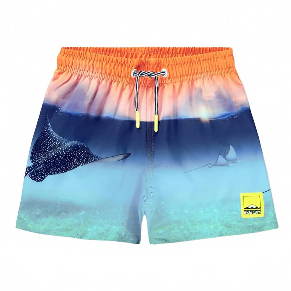 NEW MOLO boys niko swim trunks in into the sunset